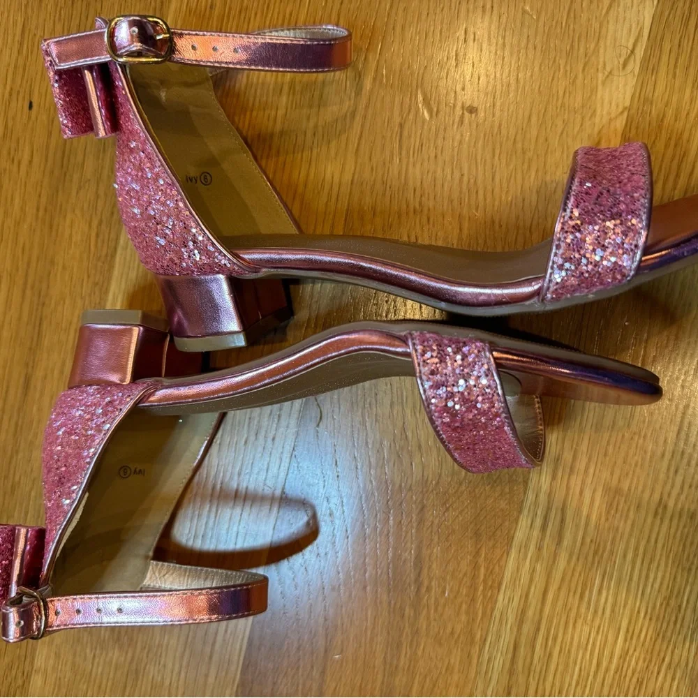 Panda Ninjia Brand Beautiful Pink Glitter Women's Heals size 6 Formal Prom HOCO